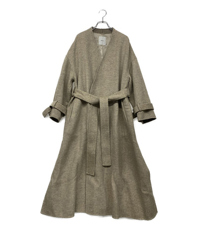 エブール ノーカラーコート ヘリンボーン      レディース SIZE 36  ebure