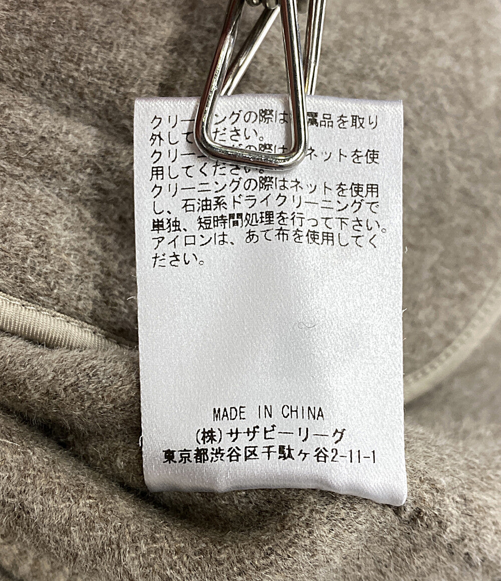 エブール ノーカラーコート ヘリンボーン      レディース SIZE 36  ebure