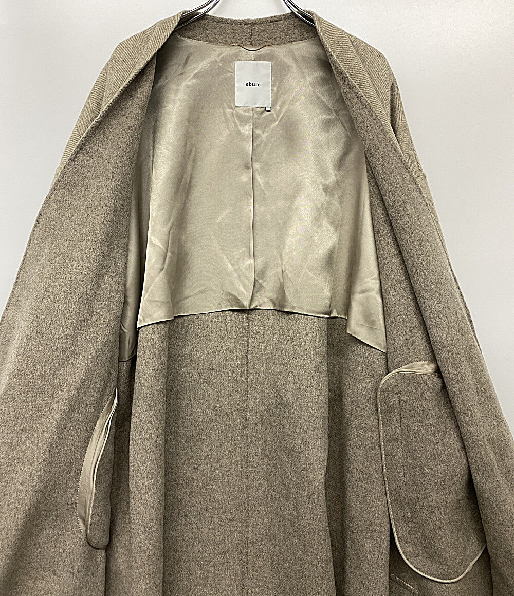 エブール ノーカラーコート ヘリンボーン      レディース SIZE 36  ebure