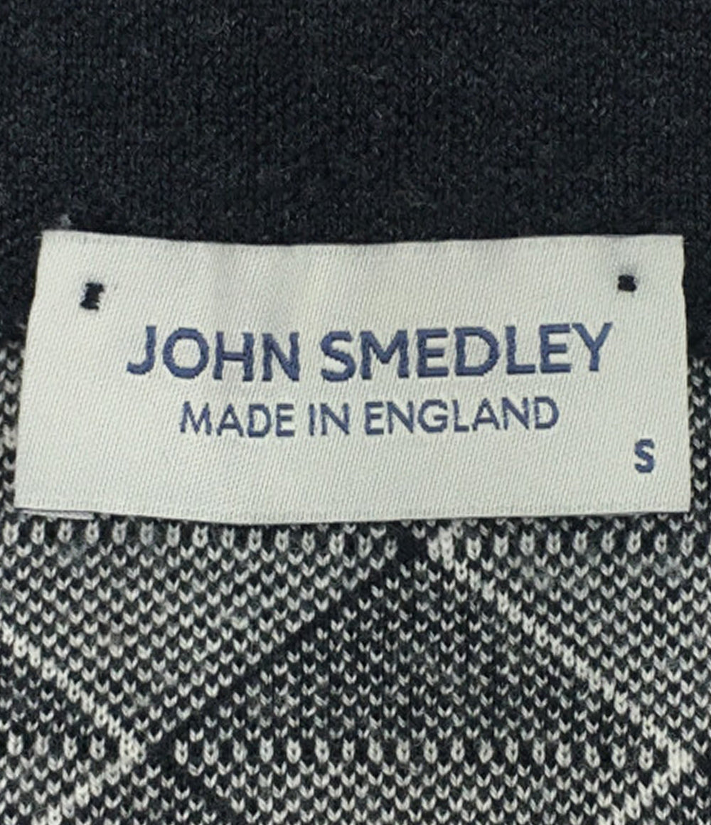 ジョンスメドレー スカート フロントジップ 総柄 ホワイト ブラック レディース SIZE S John Smedley