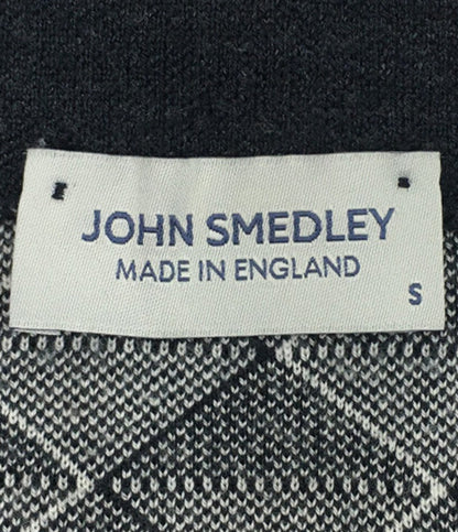 ジョンスメドレー スカート フロントジップ 総柄 ホワイト ブラック レディース SIZE S John Smedley