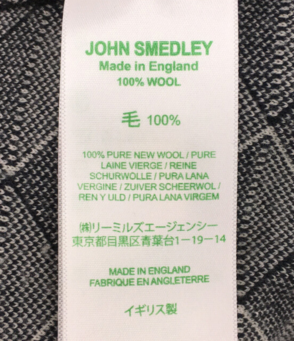 ジョンスメドレー スカート フロントジップ 総柄 ホワイト ブラック レディース SIZE S John Smedley