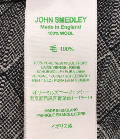 ジョンスメドレー スカート フロントジップ 総柄 ホワイト ブラック レディース SIZE S John Smedley