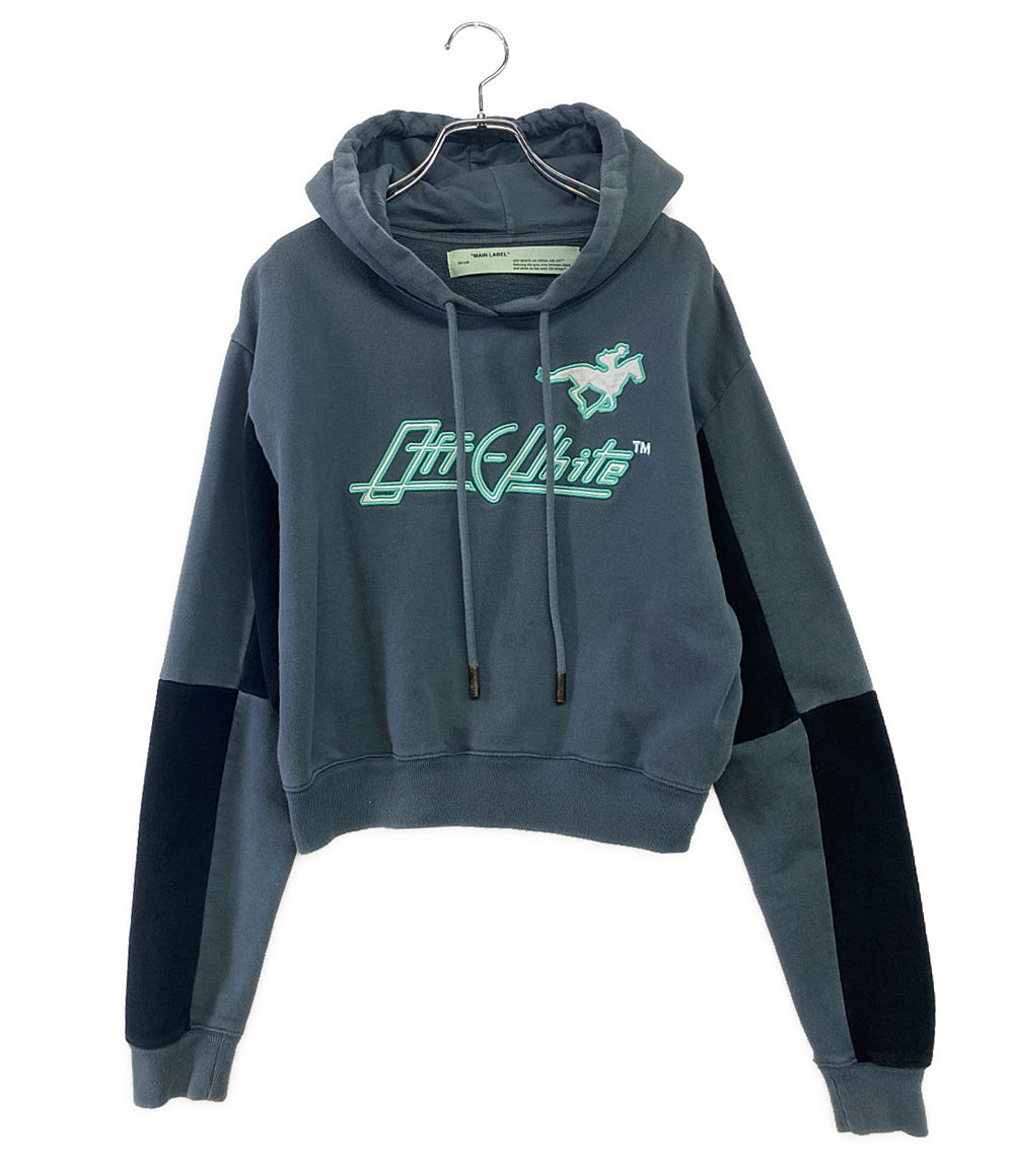 OFF WHITE スウェットパーカー グリーン ブラック WOMAN レディース SIZE S オフホワイト