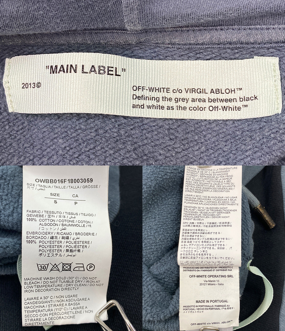 OFF WHITE スウェットパーカー グリーン ブラック WOMAN レディース SIZE S オフホワイト