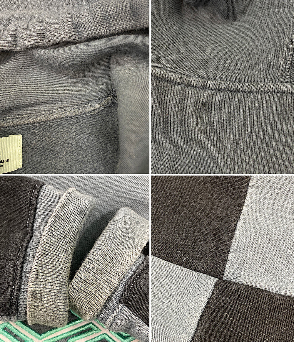 OFF WHITE スウェットパーカー グリーン ブラック WOMAN レディース SIZE S オフホワイト