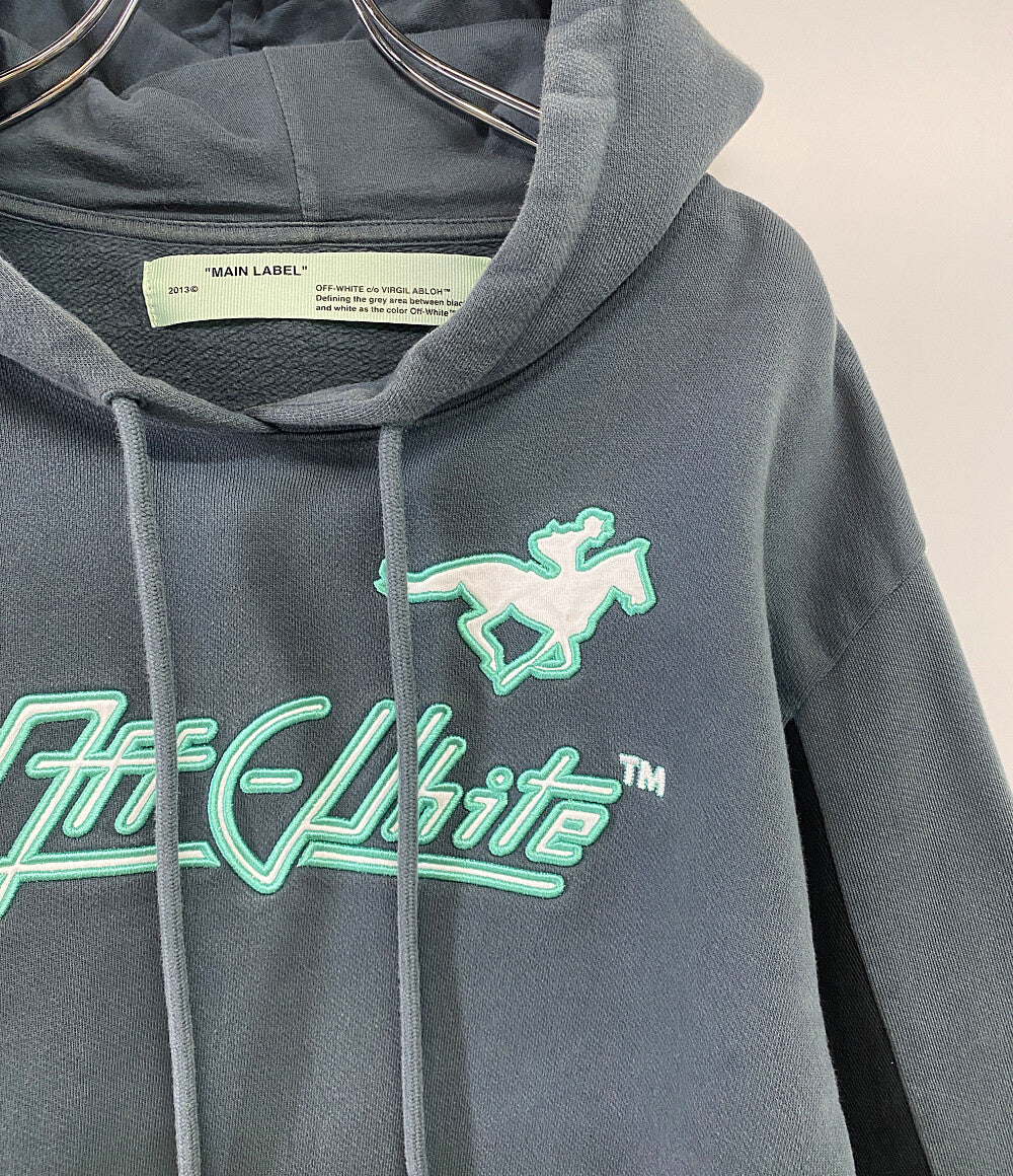 OFF WHITE スウェットパーカー グリーン ブラック WOMAN レディース SIZE S オフホワイト