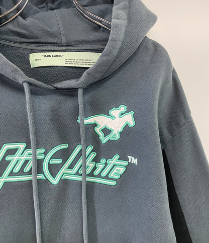 OFF WHITE スウェットパーカー グリーン ブラック WOMAN レディース SIZE S オフホワイト