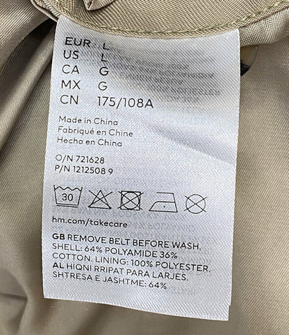 エイチアンドエム  ロク トレンチコート ブラウン ダブルレイアードトレンチ      メンズ SIZE L  roku H＆M