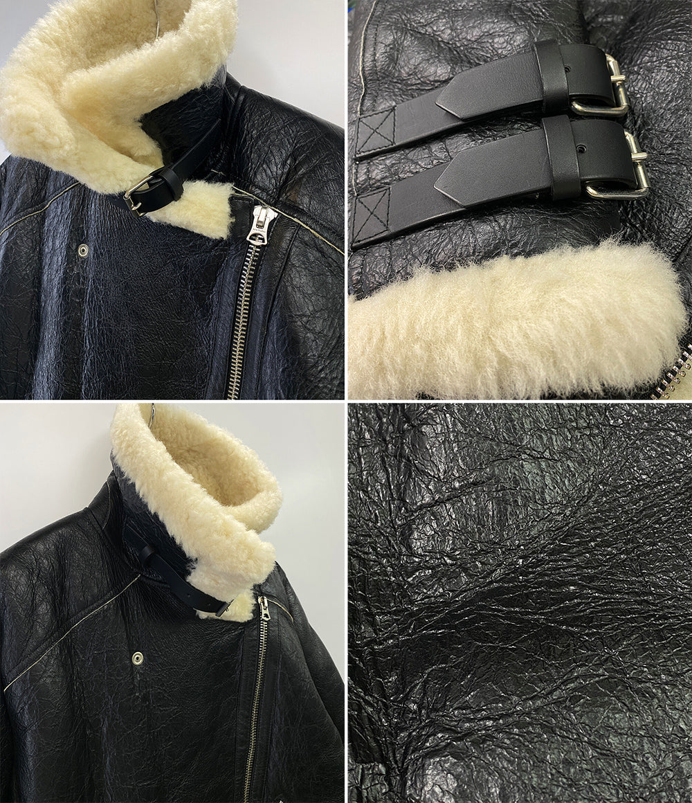 アクネステュディオス ムートンジャケット ダブルライダース レディース SIZE 34 Acne Studios