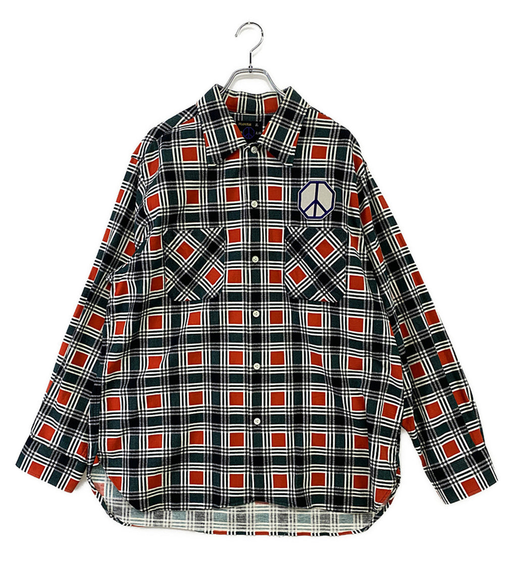 花、太陽、雨 長袖シャツ Printed Flannel Shirt      メンズ SIZE XL