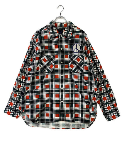 花、太陽、雨 長袖シャツ Printed Flannel Shirt      メンズ SIZE XL