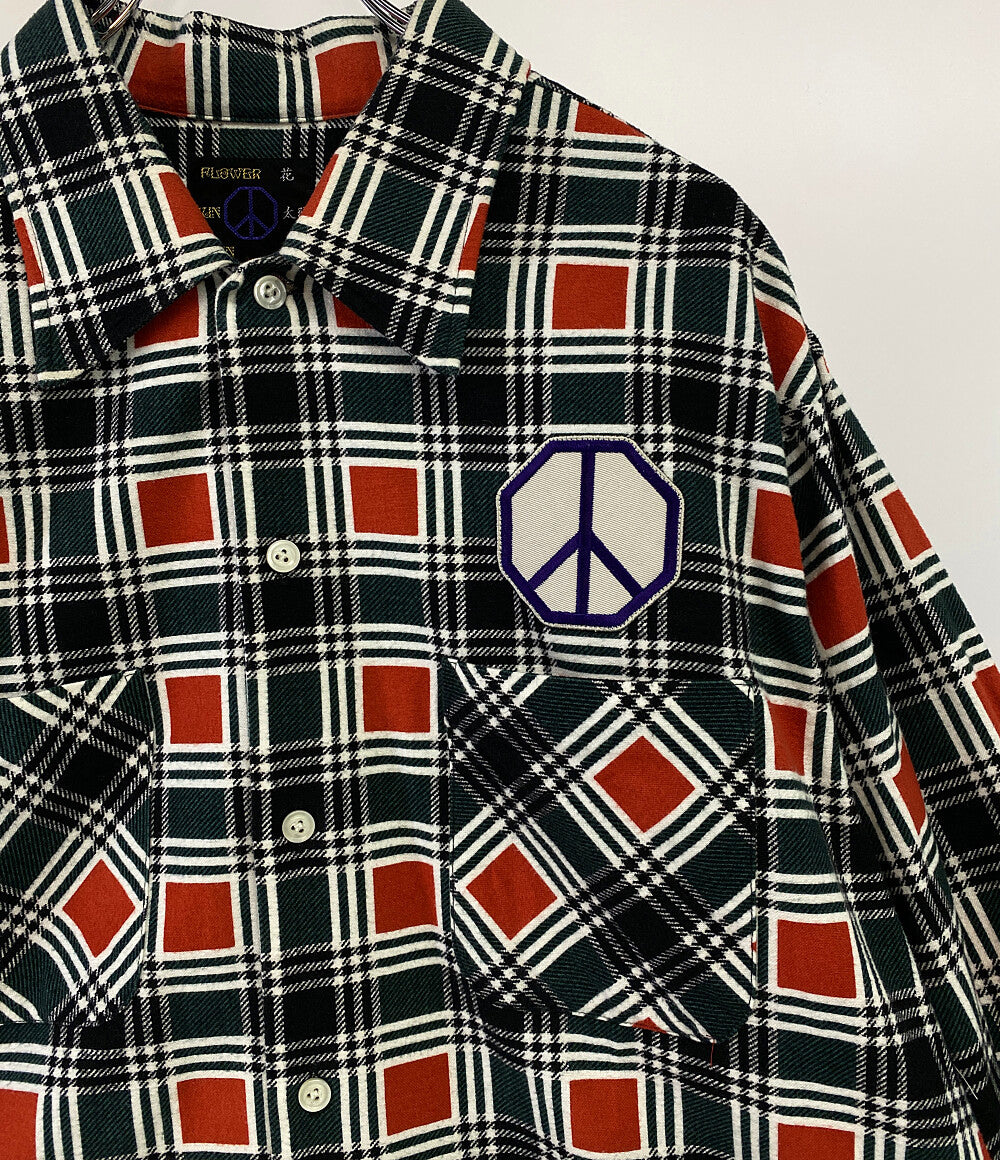 花、太陽、雨 長袖シャツ Printed Flannel Shirt      メンズ SIZE XL