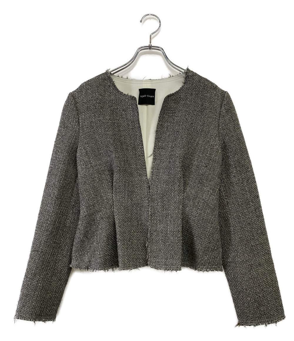 ヨーコチャン ノーカラージャケット YCJ-314-004 ペプラム レディース SIZE 40 YOKO CHAN