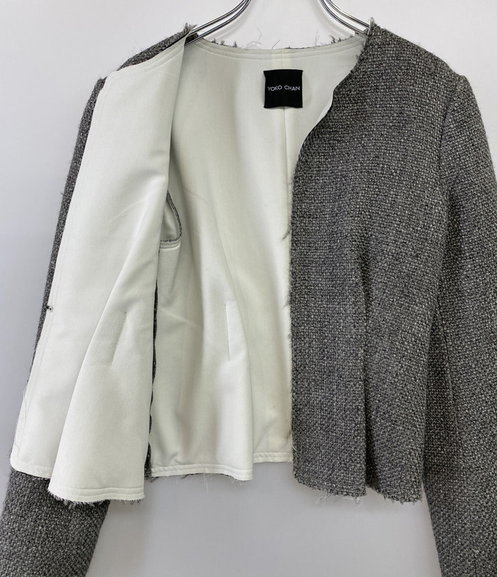 ヨーコチャン ノーカラージャケット YCJ-314-004 ペプラム レディース SIZE 40 YOKO CHAN