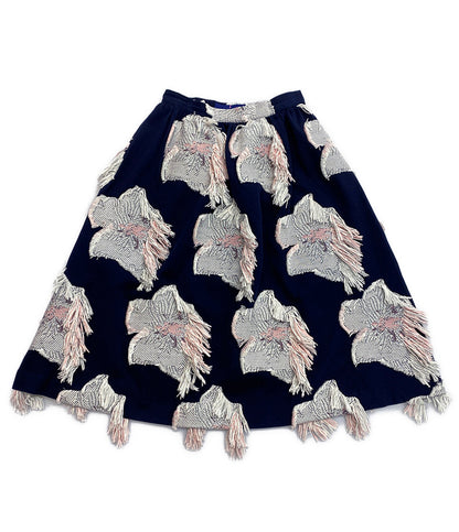 アキラナカ フラワーカットジャガードスカート AP1716NV レディース SIZE 36 AKIRA NAKA