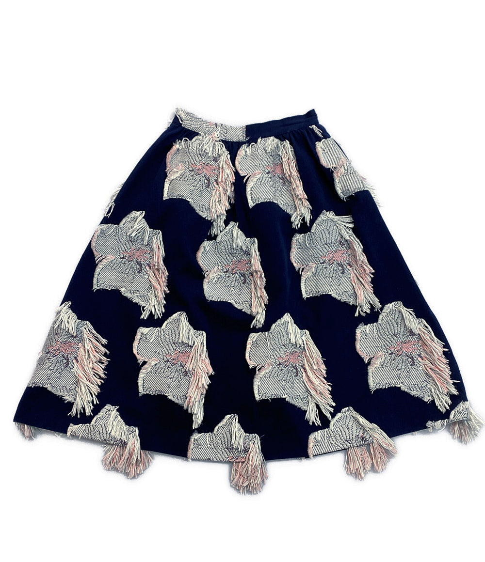 アキラナカ フラワーカットジャガードスカート AP1716NV レディース SIZE 36 AKIRA NAKA