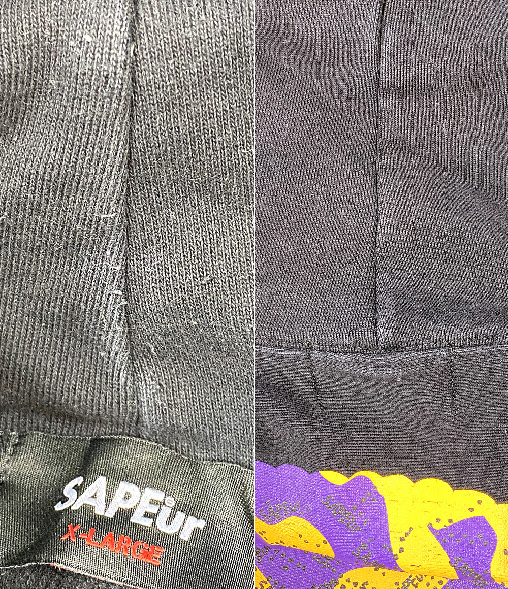サプール パーカー ブラック ロットマン レイカーズカラー メンズ SIZE X-LARGE SAPEur