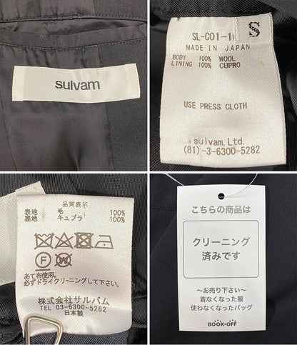 サルバム ギャバロングコート ブラック SP-C01-100 メンズ SIZE S Sulvam