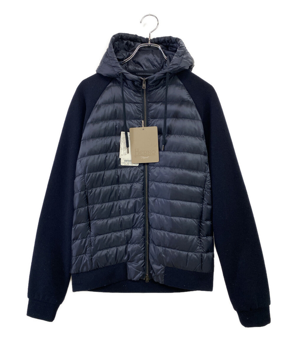 ヘルノ ダウンジャケット パーカー ダウン ニット ネイビー PI054UR メンズ SIZE 50 HERNO