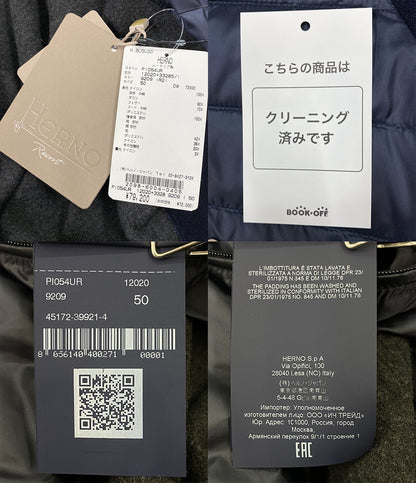 ヘルノ ダウンジャケット パーカー ダウン ニット ネイビー PI054UR メンズ SIZE 50 HERNO