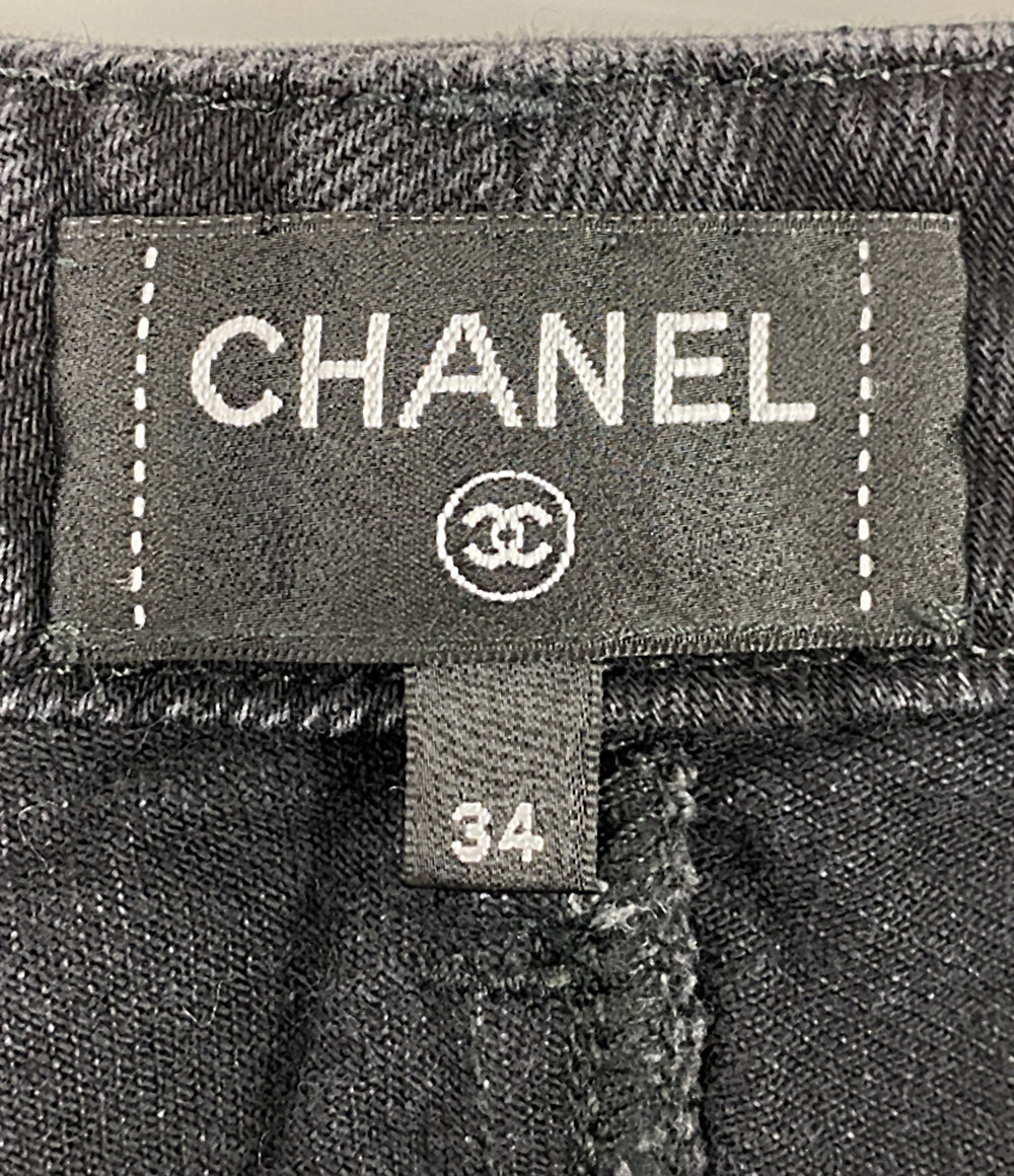 シャネル  デニムパンツ P75250 ココマーク ブラック      レディース SIZE 34  CHANEL