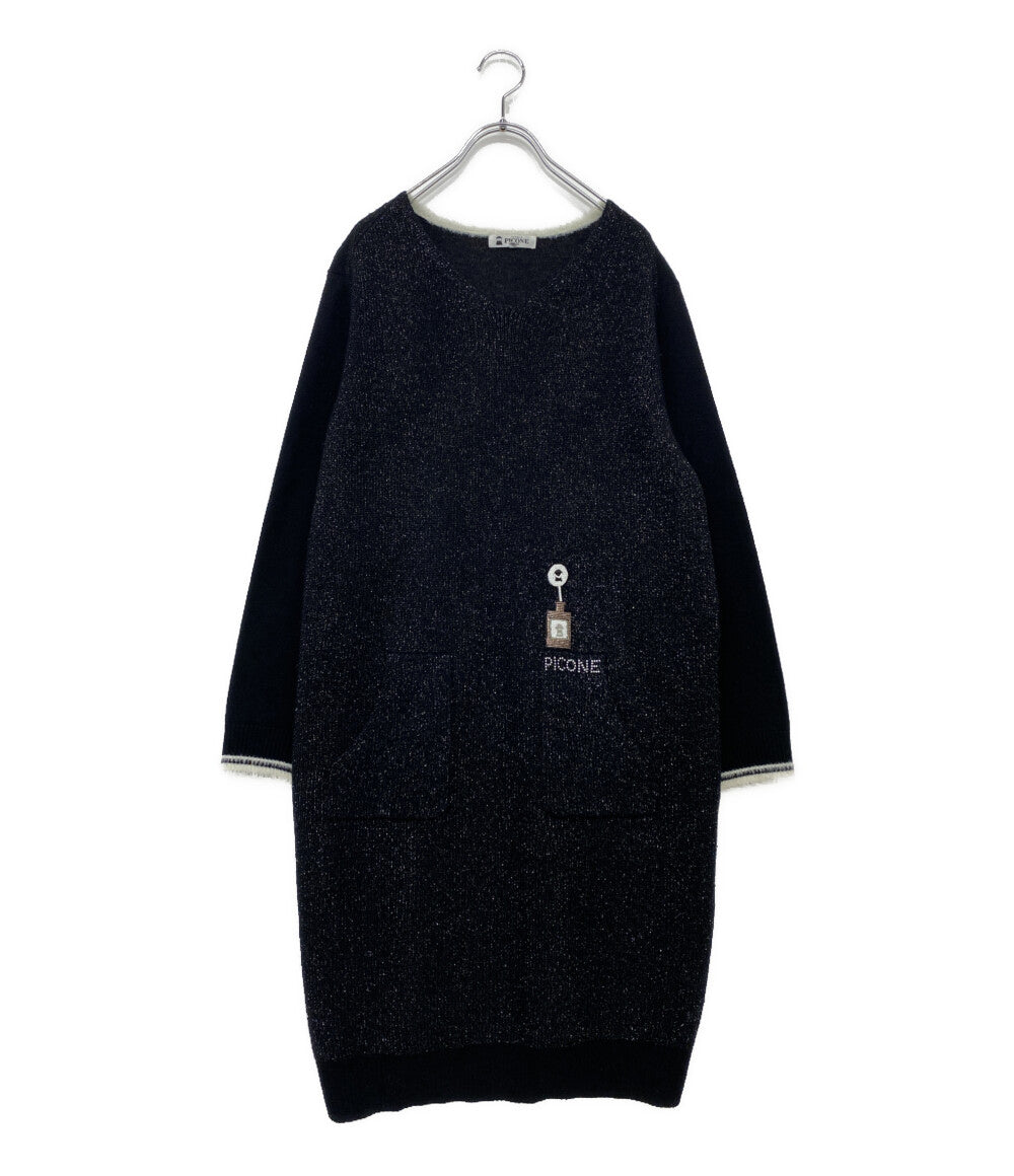 studio picone roma スタジオ ピッコーネ 長袖ニットワンピース P018019 ブラック レディース SIZE 40