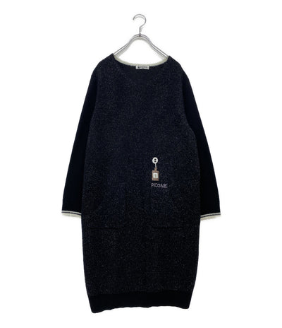 studio picone roma スタジオ ピッコーネ 長袖ニットワンピース P018019 ブラック レディース SIZE 40