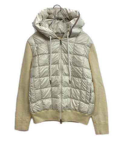 モンクレール ダウンジャケット ホワイト 切替 フード メンズ SIZE M MONCLER