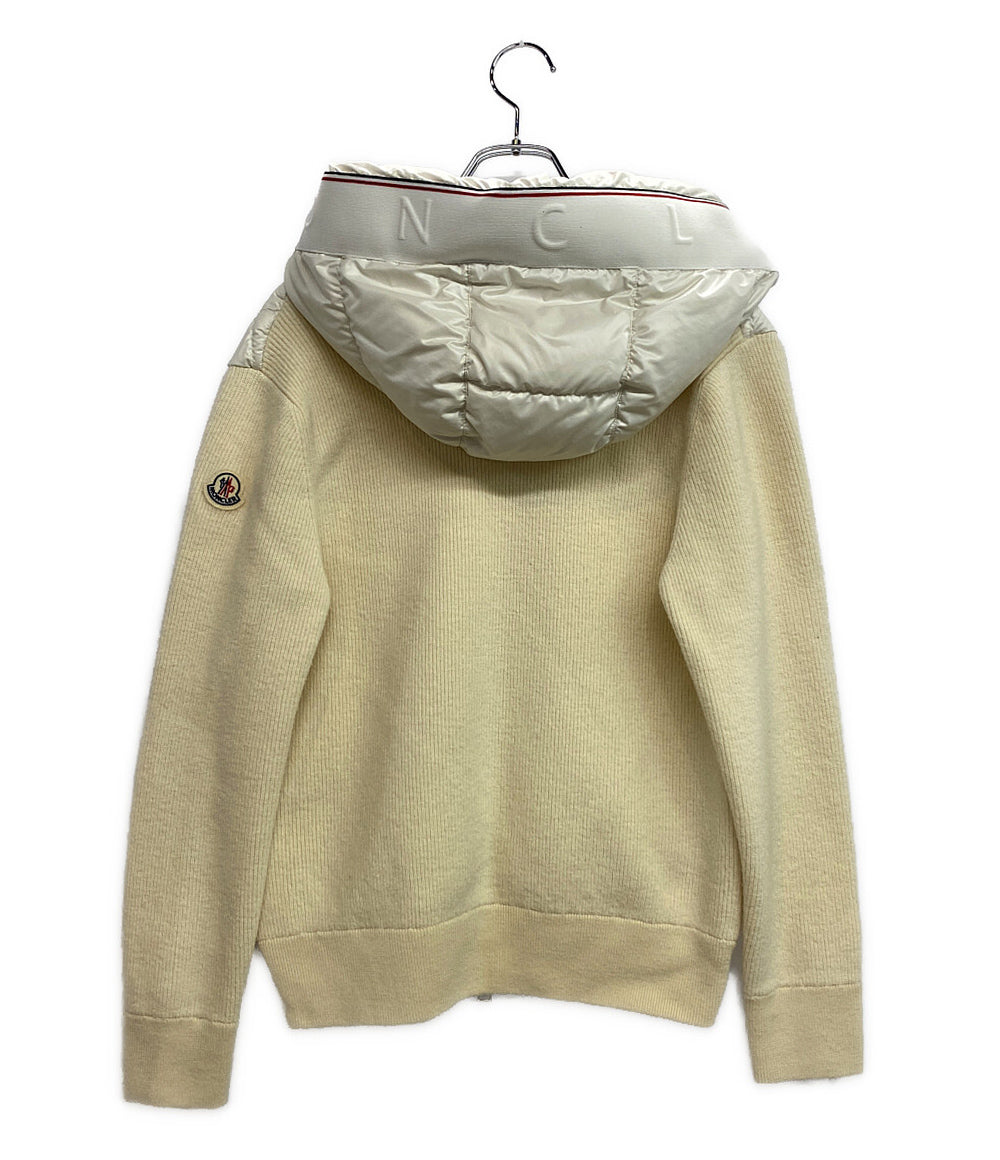 モンクレール ダウンジャケット ホワイト 切替 フード メンズ SIZE M MONCLER