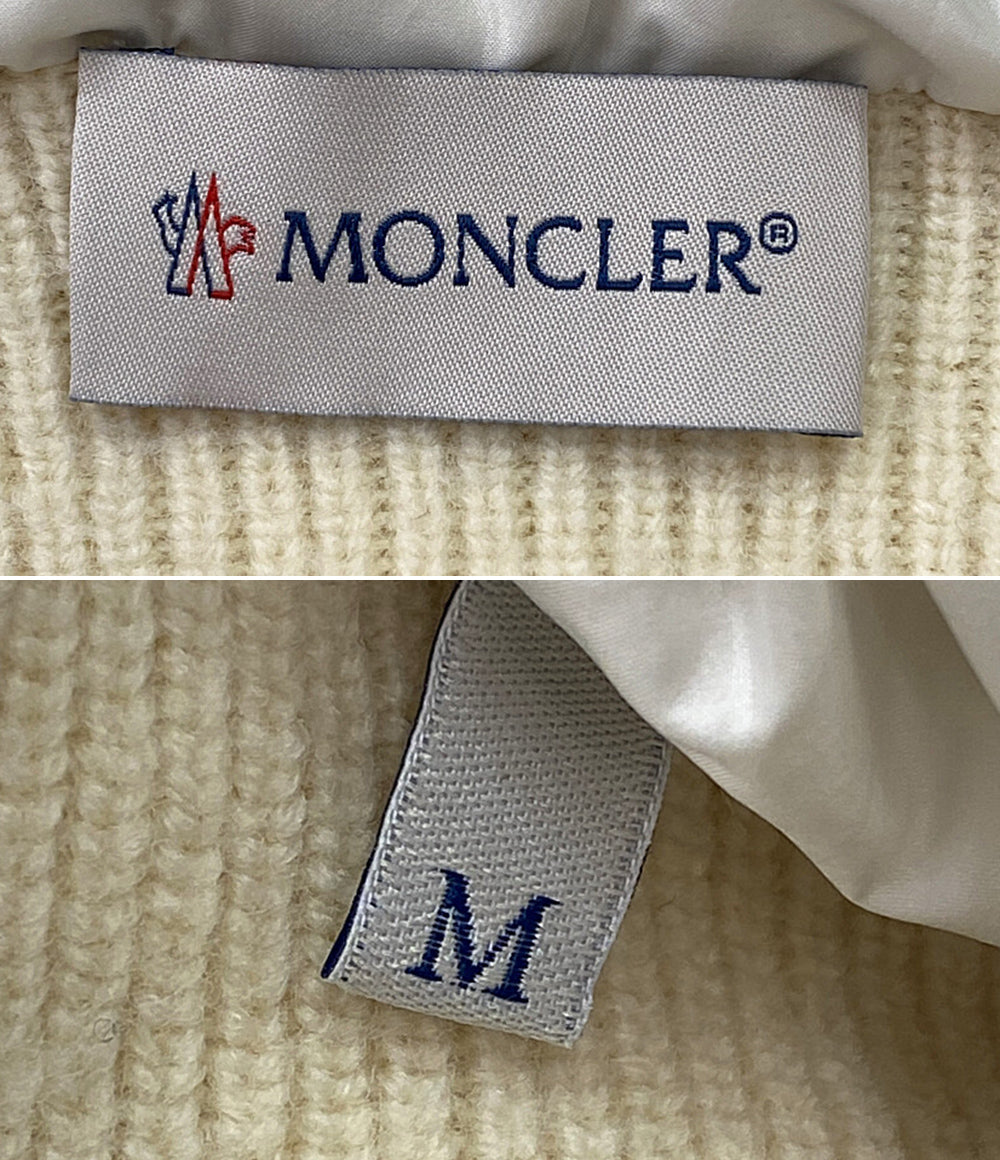 モンクレール ダウンジャケット ホワイト 切替 フード メンズ SIZE M MONCLER