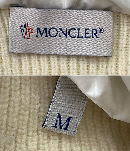 モンクレール ダウンジャケット ホワイト 切替 フード メンズ SIZE M MONCLER