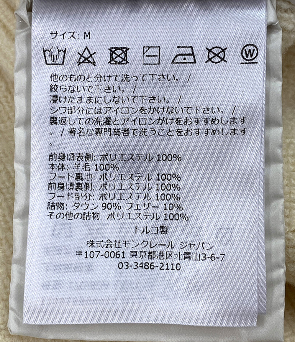 モンクレール ダウンジャケット ホワイト 切替 フード メンズ SIZE M MONCLER