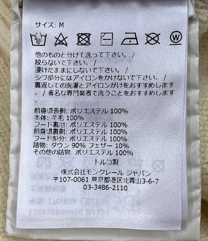 モンクレール ダウンジャケット ホワイト 切替 フード メンズ SIZE M MONCLER