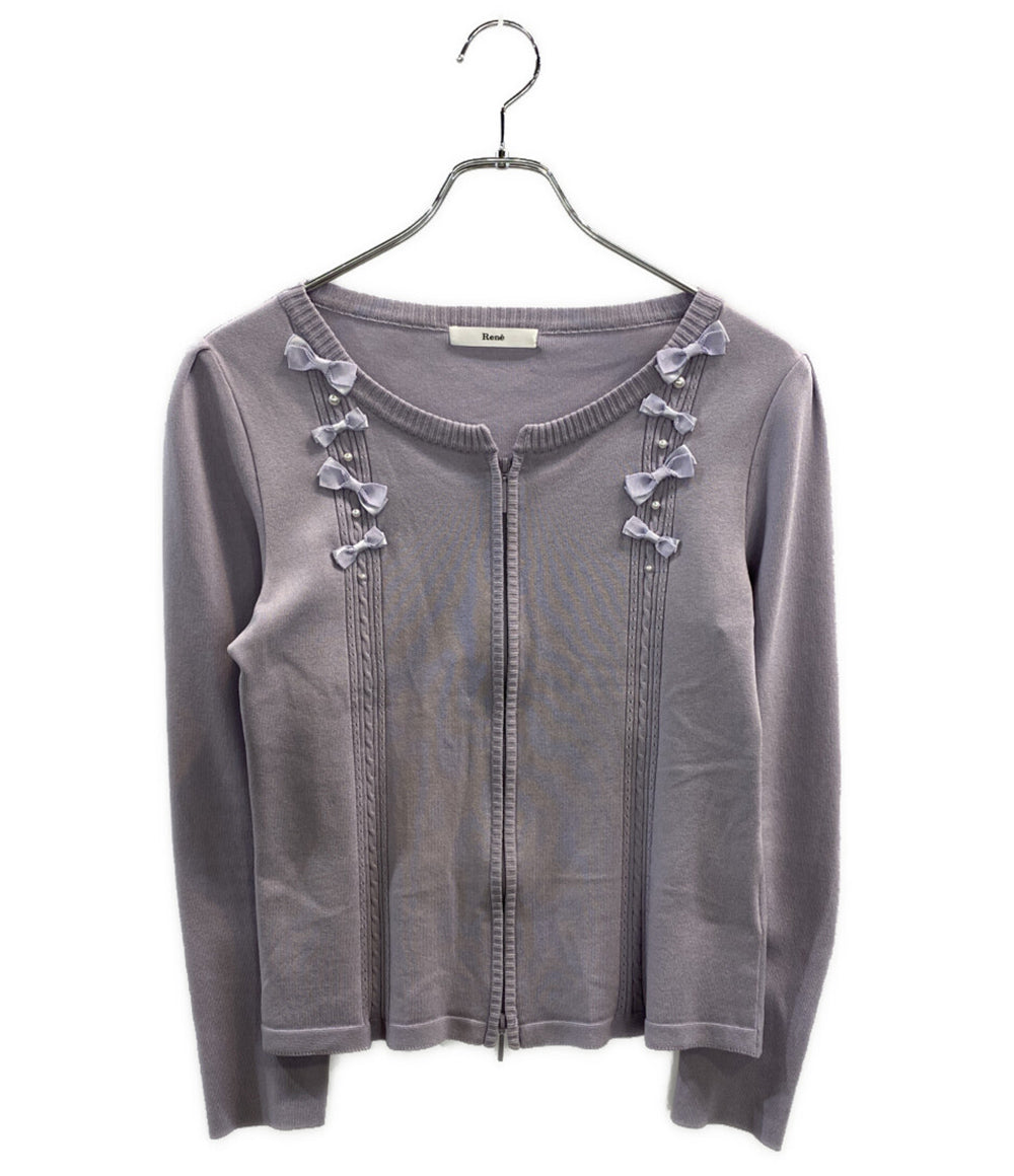 ルネ カーディガン リボン ラベンダー 6732280 レディース SIZE 38 Rene