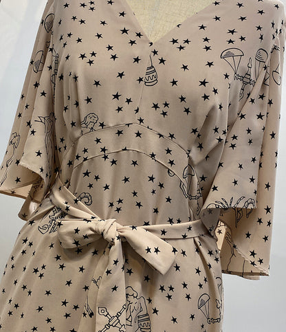 グレースコンチネンタル 半袖ワンピース 2943 5045-0 星座 ピンクベージュ レディース SIZE 36 GRACE CONTINENTAL