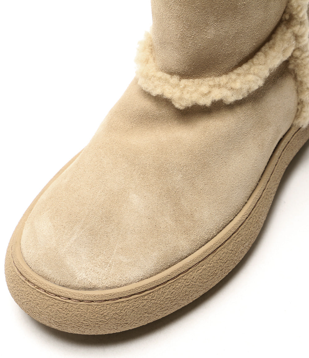 トッズ ブーツ ベージュ ムートン ロゴチェーン レディース SIZE 35 TOD'S