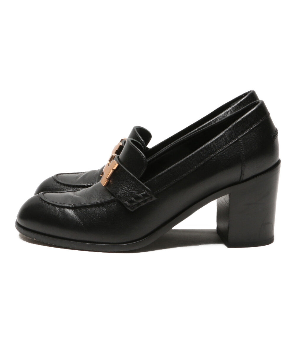 エルメス  モカシン ドーフィン ブラック ピンクゴールド ローファー      レディース SIZE 37 1/2  HERMES