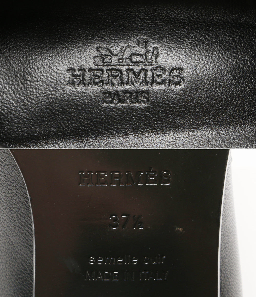 エルメス  モカシン ドーフィン ブラック ピンクゴールド ローファー      レディース SIZE 37 1/2  HERMES