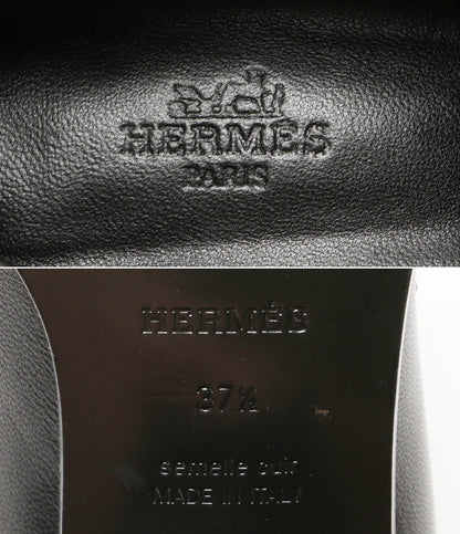 エルメス  モカシン ドーフィン ブラック ピンクゴールド ローファー      レディース SIZE 37 1/2  HERMES