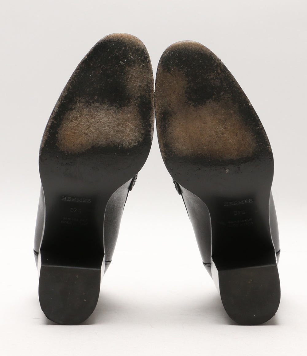 エルメス  モカシン ドーフィン ブラック ピンクゴールド ローファー      レディース SIZE 37 1/2  HERMES