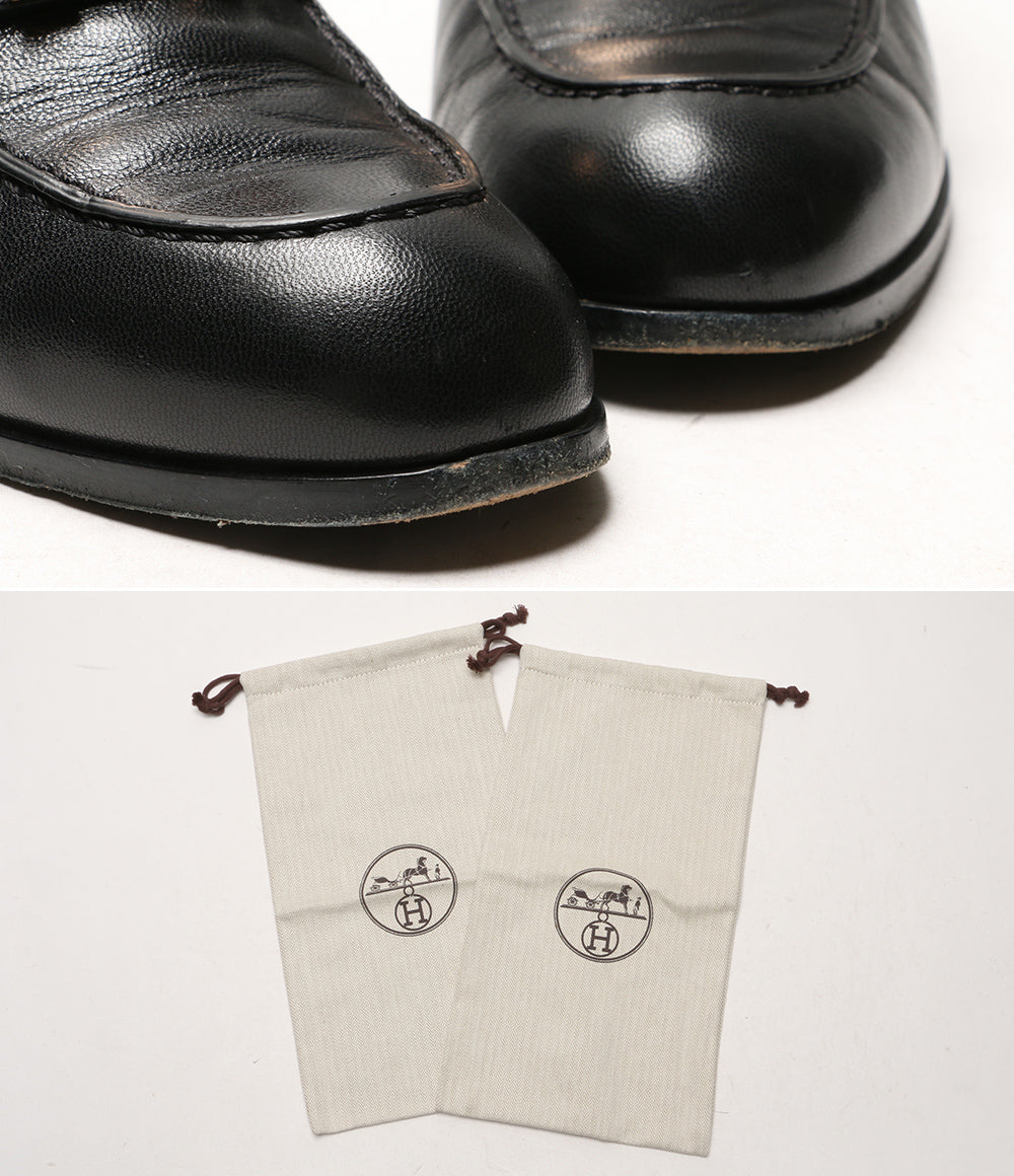 エルメス  モカシン ドーフィン ブラック ピンクゴールド ローファー      レディース SIZE 37 1/2  HERMES