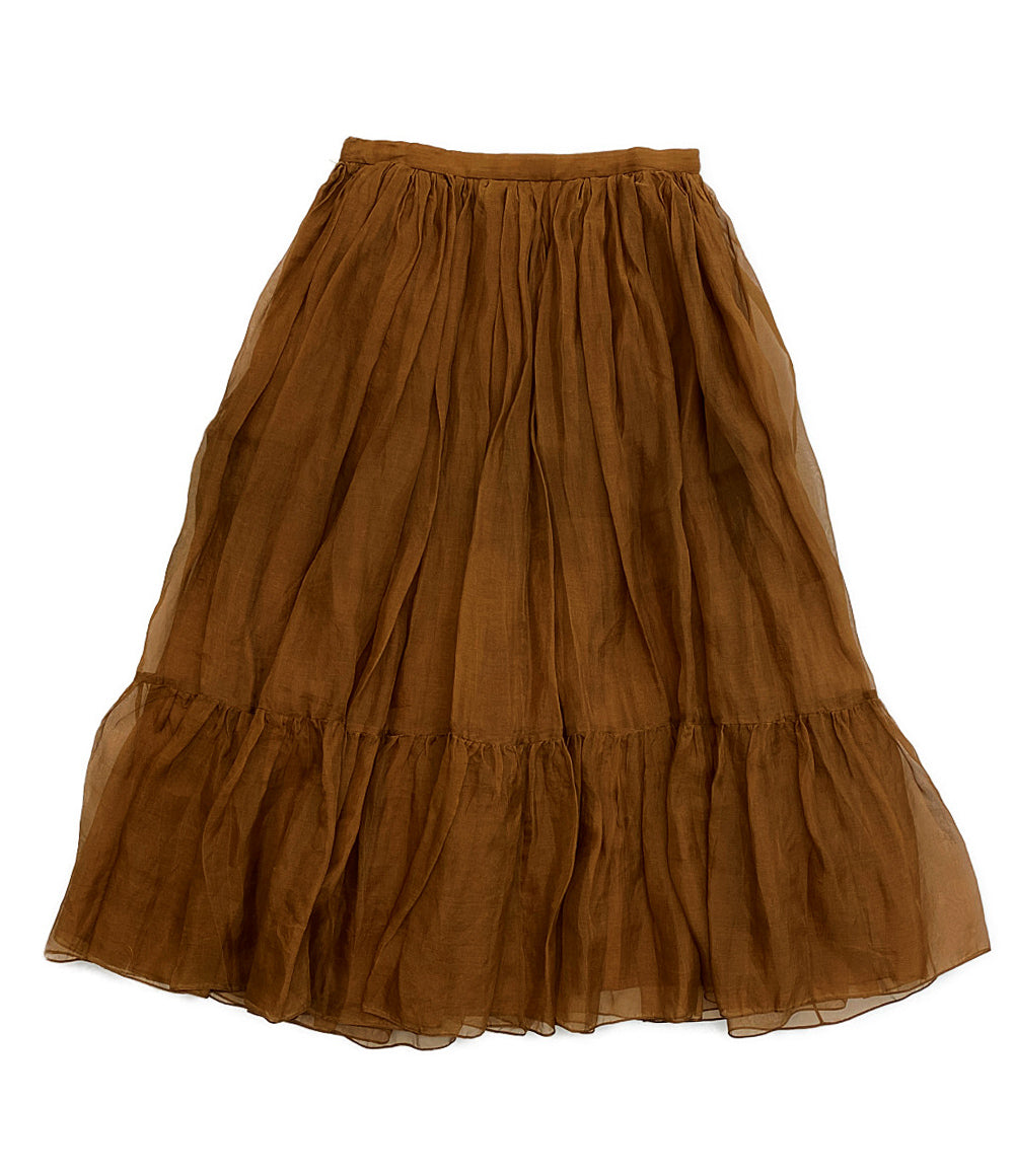 ロシャス シフォンスカート ブラウン レディース SIZE 40 Rochas