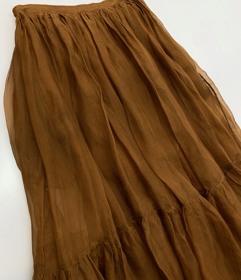 ロシャス シフォンスカート ブラウン レディース SIZE 40 Rochas