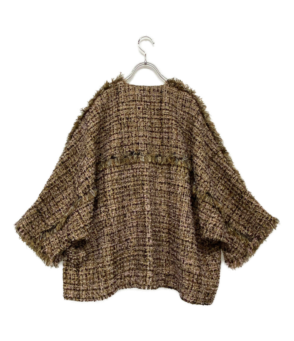 DEPAREILLE デパリエ ノーカラージャケット ツイード レディース SIZE 38