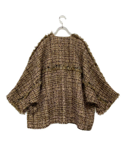 DEPAREILLE デパリエ ノーカラージャケット ツイード レディース SIZE 38