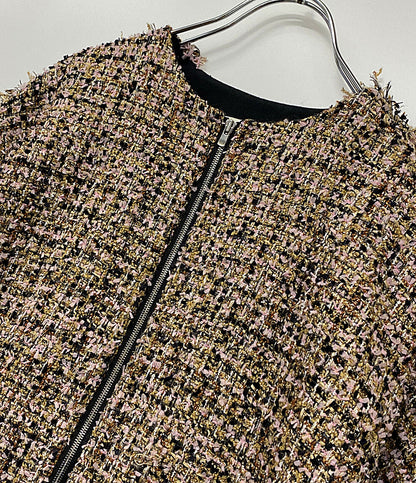 DEPAREILLE デパリエ ノーカラージャケット ツイード レディース SIZE 38