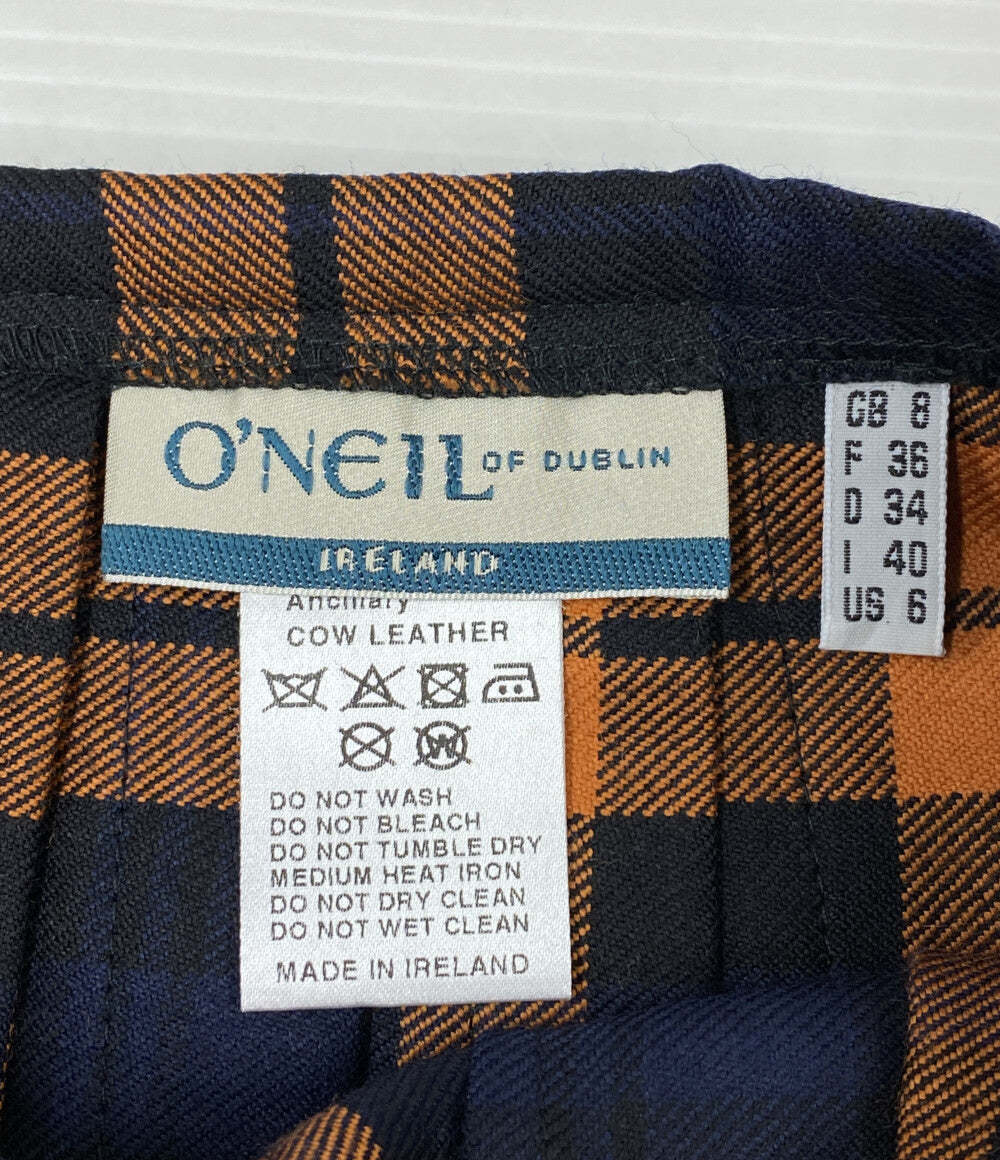 オニールオブダブリン スカート チェック ネイビーオレンジ レディース SIZE 8 ONEIL OF DUBLIN