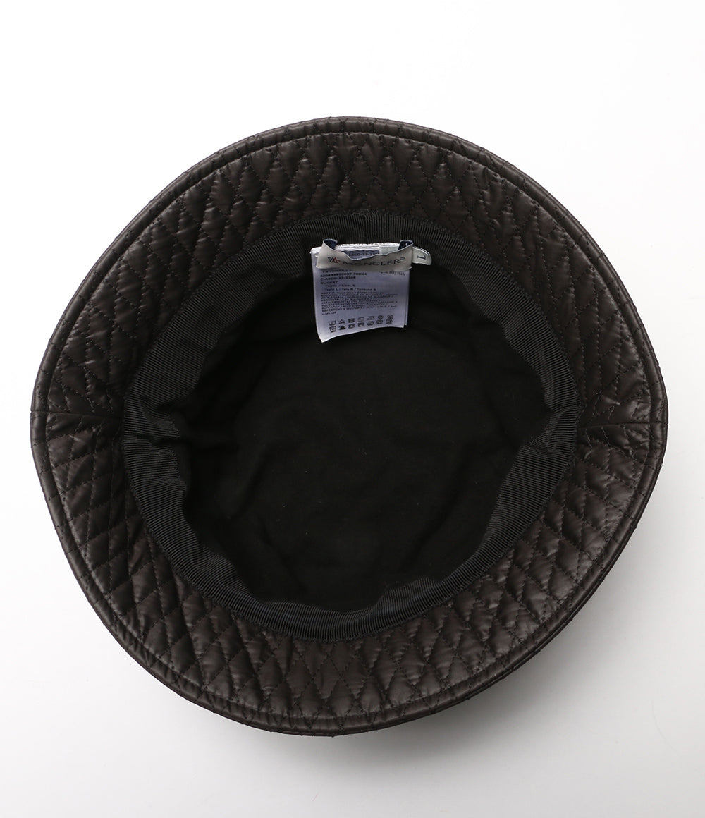 モンクレール 美品 バケットハット ロゴ ブラック メンズ SIZE L MONCLER