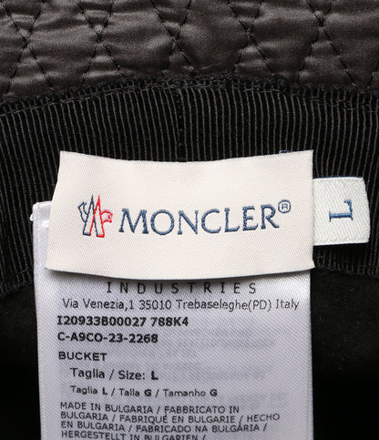 モンクレール 美品 バケットハット ロゴ ブラック メンズ SIZE L MONCLER